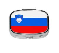 WXZYFP La mini boîte à médicaments carrée est adaptée pour mettre dans les poches ou les portefeuilles. Elle est facile à ouvrir et pratique. Drapeau de la Slovénie