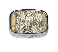 WXZYFP La mini boîte à médicaments carrée est adaptée pour mettre dans les poches ou les portefeuilles. Elle est facile à ouvrir et pratique. Carte au trésor du labyrinthe