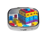 WXZYFP La mini boîte à médicaments carrée est adaptée pour mettre dans les poches ou les portefeuilles. Elle est facile à ouvrir et pratique. Blocs de construction colorés