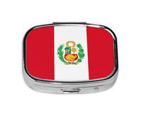 WXZYFP La mini boîte à médicaments carrée est adaptée pour mettre dans les poches ou les portefeuilles. Elle est facile à ouvrir et pratique. Drapeau du Pérou