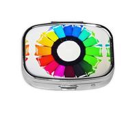 WXZYFP La mini boîte à médicaments carrée est adaptée pour mettre dans les poches ou les portefeuilles. Elle est facile à ouvrir et pratique. Cercles de crayons de couleur