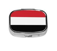 WXZYFP La mini boîte à médicaments carrée est adaptée pour mettre dans les poches ou les portefeuilles. Elle est facile à ouvrir et pratique. Drapeau yéménite