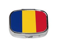 WXZYFP La mini boîte à médicaments carrée est adaptée pour mettre dans les poches ou les portefeuilles. Elle est facile à ouvrir et pratique. Drapeau de la Roumanie