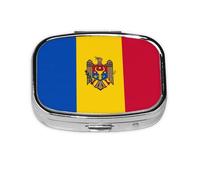 WXZYFP La mini boîte à médicaments carrée est adaptée pour mettre dans les poches ou les portefeuilles. Elle est facile à ouvrir et pratique. Drapeau de la Moldavie