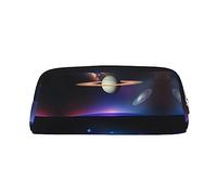 WXZYFP La trousse Cosmic Saturn est fabriquée en cuir croisé (PVC), doublure 100 % polyester et impression plein écran