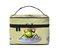 WXZYFP La trousse de maquillage amusante en forme de grenouille faisant du yoga, indispensable pour les amateurs de voyage en plein air, a une structure interne simple.