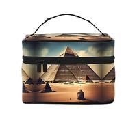 WXZYFP La trousse de maquillage de voyage Dreaming of the Pyramids of Khufu, indispensable pour les amateurs de voyage en plein air, a une structure interne simple.