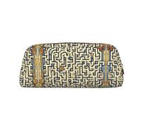 WXZYFP Labyrinthe Treasure Map : la trousse est fabriquée en cuir croisé (PVC), doublure 100 % polyester et impression plein écran