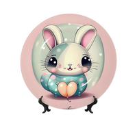 WXZYFP Lapin rose de 17,8 cm imitation porcelaine décorative - Peut être posé ou accroché.