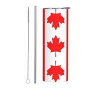 WXZYFP Le gobelet droit avec paille du drapeau canadien de 590 ml (avec paille) a certains effets de conservation de la chaleur et du froid.