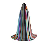 WXZYFP Lignes verticales irrégulières - Cape à capuche moyenne pour adolescents, adaptée pour Halloween et les fêtes à thème, facile à laver et à entretenir.