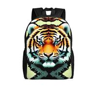 WXZYFP Little Fat Tiger Head Sac à dos intégral imprimé sur un seul côté, adapté pour les voyages, le sport, le travail, tissu imperméable, noir, taille unique