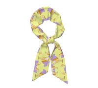 WXZYFP Long foulard en soie motif hibou debout, le matériau est doux, soyeux et brillant, peut être utilisé comme foulard, écharpe, accessoires de vêtements, noir, taille unique