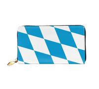 WXZYFP Long portefeuille en cuir avec drapeau bavarois, impression double face, matériau en cuir microfibre, unisexe, imperméable et durable