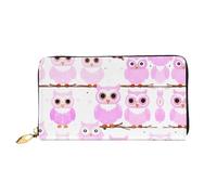 WXZYFP Long portefeuille en cuir avec motif hibou mignon, impression double face, matériau en cuir microfibre, unisexe, imperméable et durable
