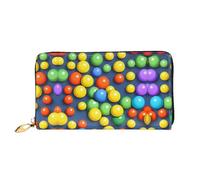 WXZYFP Long portefeuille en cuir coloré avec imprimé double face, matériau en cuir microfibre, unisexe, imperméable et durable