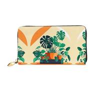 WXZYFP Long portefeuille en cuir de bambou avec dos de tortue de dessin animé, impression double face, matériau en cuir microfibre, unisexe, imperméable et durable