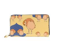 WXZYFP Long portefeuille en cuir de hibou tordu, impression double face, matériau en cuir microfibre, unisexe, imperméable et durable