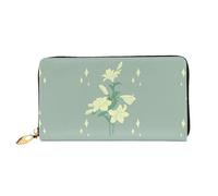 WXZYFP Long portefeuille en cuir de lys blancs de dessin animé, impression double face, matériau en cuir microfibre, unisexe, imperméable et durable
