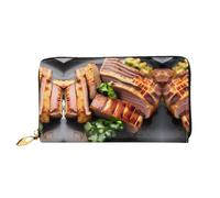 WXZYFP Long portefeuille en cuir Golden Roast, impression double face, matériau en cuir microfibre, unisexe, imperméable et durable