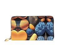 WXZYFP Long portefeuille en cuir jaune cailloux, impression double face, matériau en cuir microfibre, unisexe, imperméable et durable