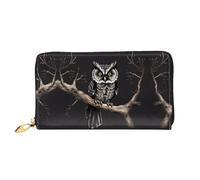 WXZYFP Long portefeuille en cuir Late Night Owl avec impression double face, matériau en cuir microfibre, unisexe, imperméable et durable