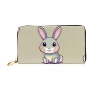 WXZYFP Long portefeuille en cuir mignon petit lapin, impression double face, matériau en cuir microfibre, unisexe, imperméable et durable
