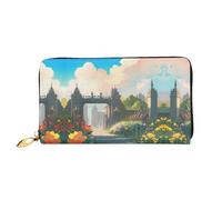 WXZYFP Long portefeuille en cuir Outside the Castle Gate, impression double face, matériau en cuir microfibre, unisexe, imperméable et durable