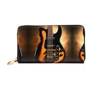 WXZYFP Long portefeuille en cuir pour guitare instrumentale, impression double face, matériau en cuir microfibre, unisexe, imperméable et durable