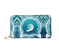 WXZYFP Long portefeuille en cuir Sea of Love, impression double face, matériau en cuir microfibre, unisexe, imperméable et durable