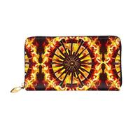 WXZYFP Long portefeuille en cuir Turning the Flamme, impression double face, matériau en cuir microfibre, unisexe, imperméable et durable