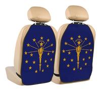 WXZYFP Lot de 2 coussins de rangement imprimés anti-coups de pied, durables et faciles à laver, coussin de protection de siège double pièce, drapeau de l'État de l'Indiana