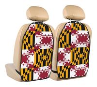 WXZYFP Lot de 2 coussins de rangement imprimés anti-coups de pied, durables et faciles à laver, protection de siège en double pièce, drapeau de l'État du Maryland