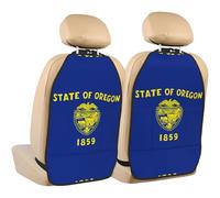 WXZYFP Lot de 2 coussins de rangement imprimés anti-coups de pied, durables et faciles à laver, protection de siège double pièce, drapeau de l'État de l'Oregon