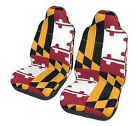 WXZYFP Lot de 2 housses de siège de voiture Motif drapeau du Maryland Convient à la plupart des sièges tels que : voitures, SUV, camions, camionnettes, etc.