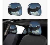 WXZYFP Lot de 2 housses pour appuie-tête de voiture Eagle Under The Stars, adaptées à la plupart des voitures, fermeture par bande élastique, installation directe, facile à démonter