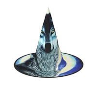 WXZYFP Loup sous la lune. Il s'agit d'un chapeau d'Halloween pliable et portable.