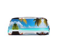 WXZYFP Maldives Holidays : la trousse est fabriquée en cuir croisé (PVC), doublure 100 % polyester et impression plein écran