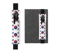 WXZYFP Marque-page avec drapeau de la République de Corée imprimé double face en cuir (PVC), peut contenir 2 à 3 stylos de 20,3 à 25,4 cm de haut