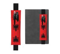 WXZYFP Marque-page avec motif drapeau albanais imprimé double face en cuir (PVC), peut contenir 2 à 3 stylos de 20,3 à 25,4 cm de haut