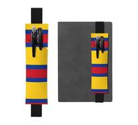 WXZYFP Marque-page avec motif drapeau de la Colombie en cuir double face (PVC), peut contenir 2 à 3 stylos de 20,3 à 25,4 cm de haut