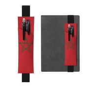 WXZYFP Marque-page avec motif drapeau du Maroc en cuir double face (PVC), peut contenir 2 à 3 stylos de 20,3 à 25,4 cm de haut