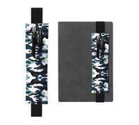 WXZYFP Marque-page en cuir PVC double face imprimé camouflage marin, peut contenir 2 à 3 stylos de 20,3 à 25,4 cm de haut
