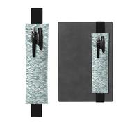 WXZYFP Marque-page en cuir (PVC) imprimé double face à rayures ondulées vertes, peut contenir 2 à 3 stylos de 20,3 à 25,4 cm de haut