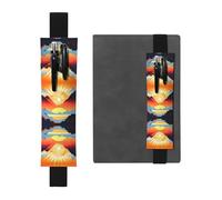 WXZYFP Marque-page en cuir PVC imprimé lever de soleil brillant, peut contenir 2 à 3 stylos de 20,3 à 25,4 cm de haut