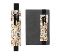 WXZYFP Marque-page moderne du milieu du siècle imprimé double face en cuir (PVC), peut contenir 2 à 3 stylos de 20,3 à 25,4 cm de haut