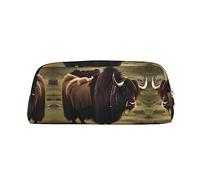 WXZYFP Mighty Highland Yak : la trousse est fabriquée en cuir croisé (PVC), doublure 100 % polyester et impression plein écran