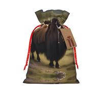 WXZYFP Mighty Highland Yak Sac cadeau en lin avec cordon de serrage pour Noël, anniversaire, fête, facile à laver