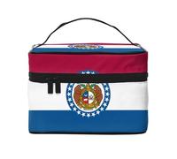 WXZYFP Missouri State Flag Trousse de maquillage de voyage, indispensable pour les amateurs de voyage en plein air, a une structure interne simple, noir, taille unique