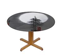 WXZYFP Moon Pine Tree Une variété de nappes rondes fabriquées en 100 % polyester, peut protéger la table.